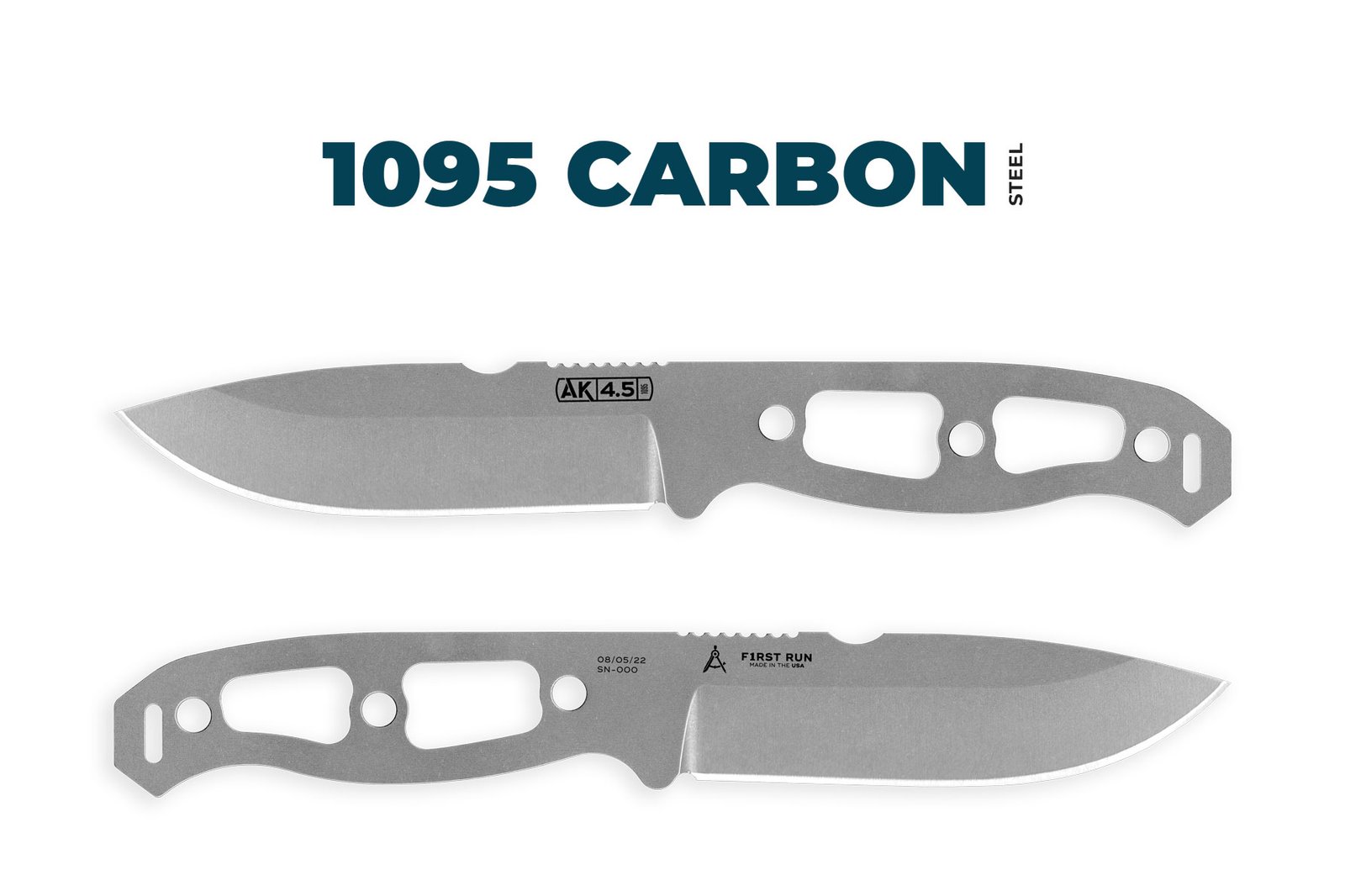 Architect® AK 4.5 Blade Only – 1095 Steel – High Saber Grind – Clear Cerakote Coating