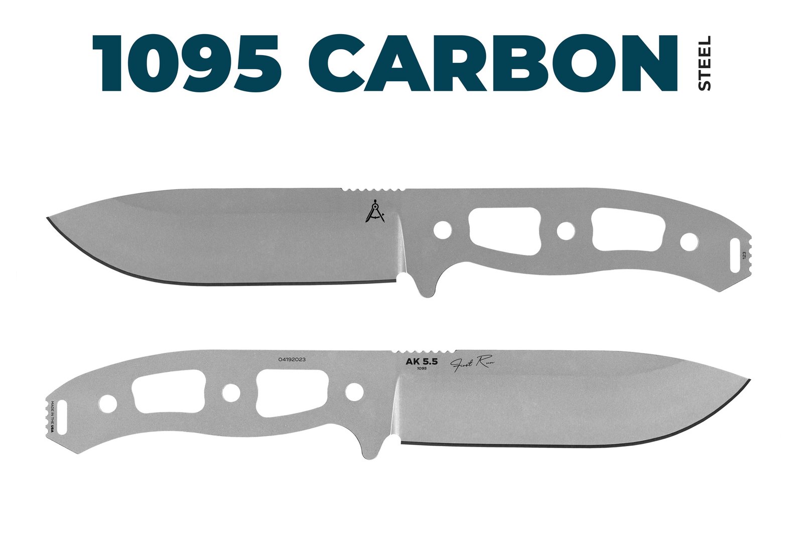 Architect® AK 5.5 Blade Only - 1095 Steel - High Saber Grind - Clear Cerakote Coating