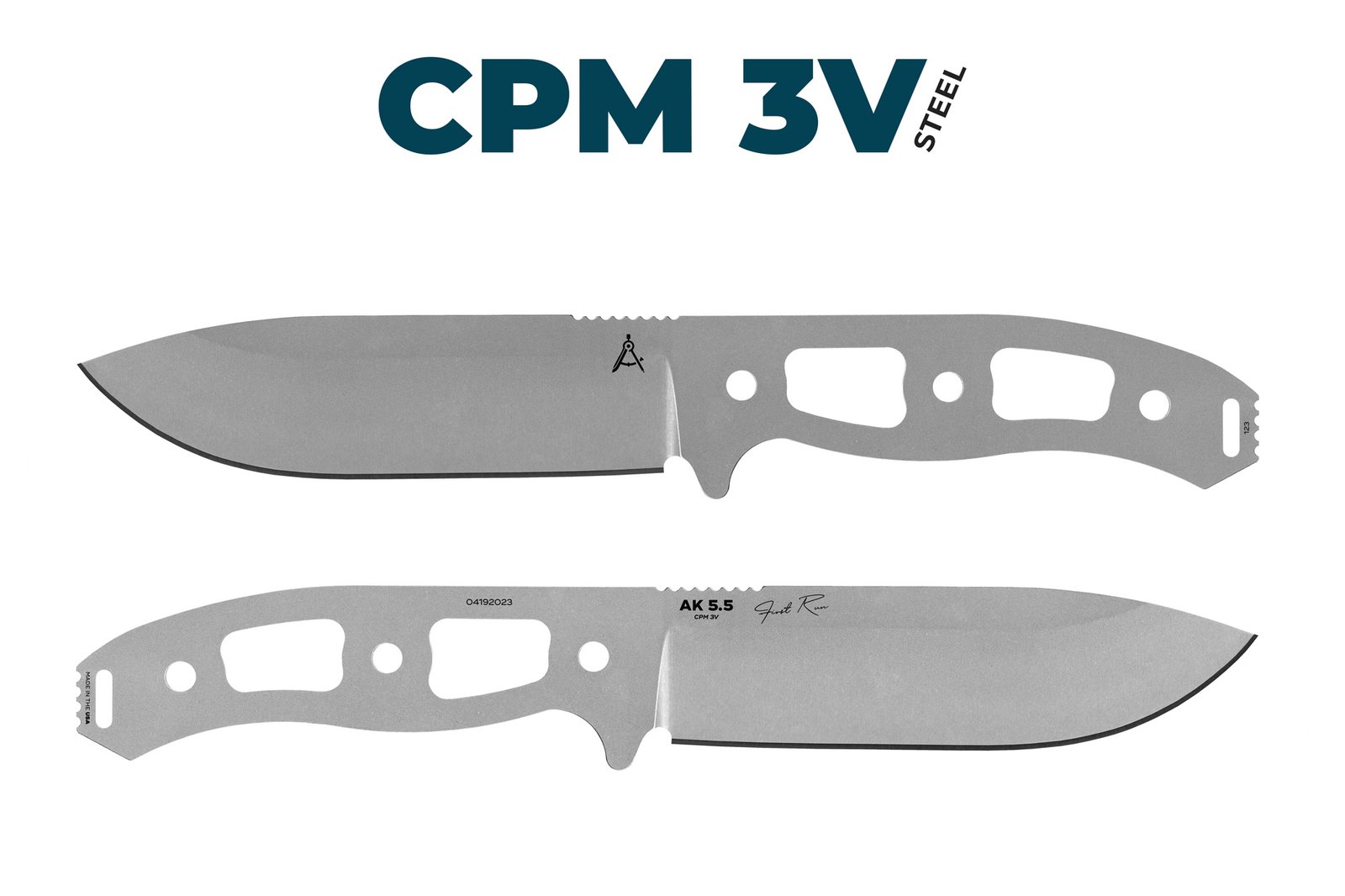 Architect® AK 5.5 Blade Only - Uncoated CPM-3V Steel - High Saber Grind