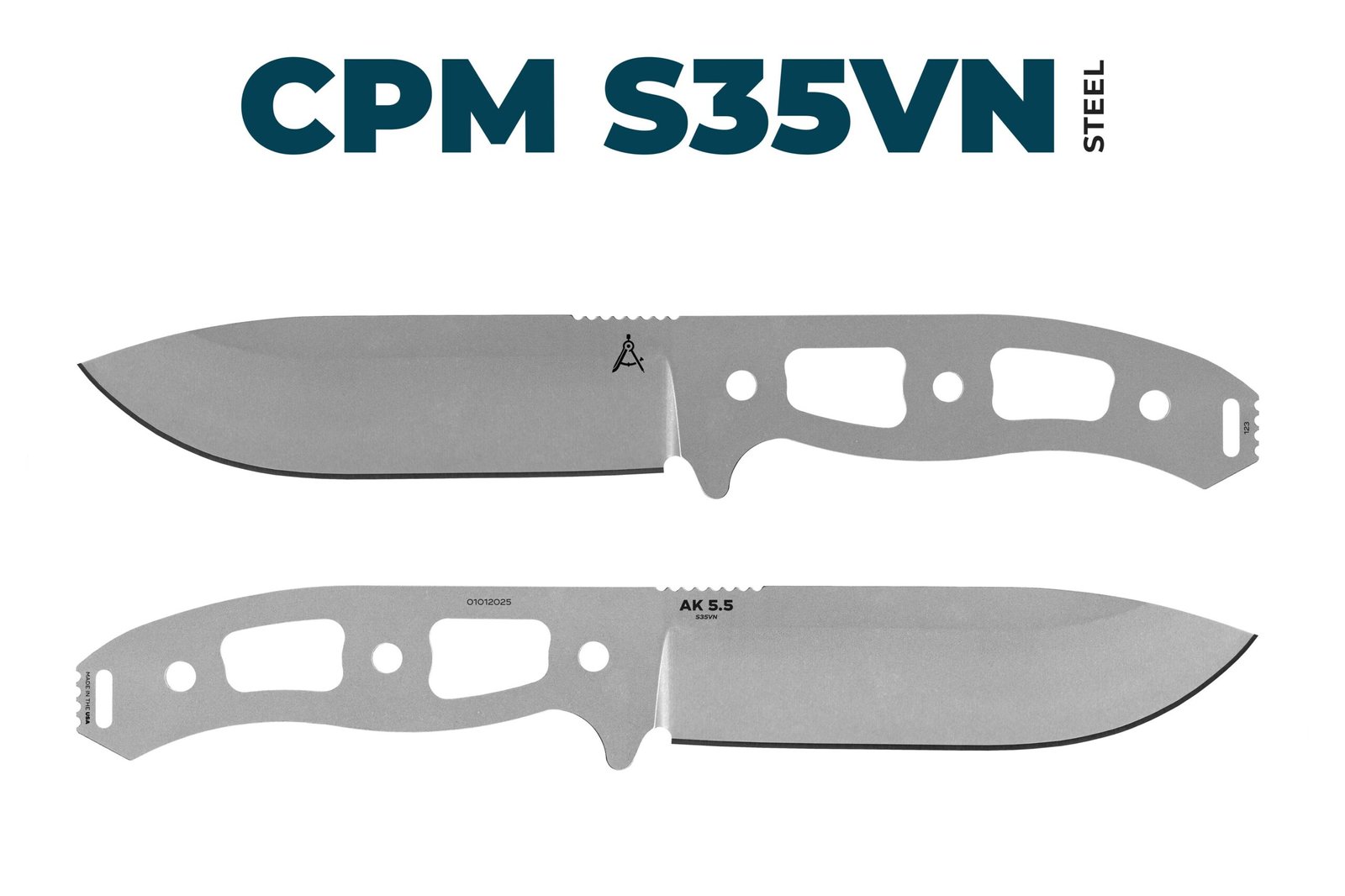 Architect® AK 5.5 Blade Only - Uncoated S35VN Steel - High Saber Grind