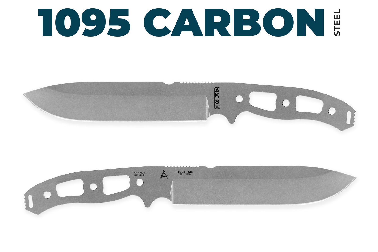 Architect® AK 8 Blade Only - 1095 Steel - High Saber Grind - Clear Cerakote Coating