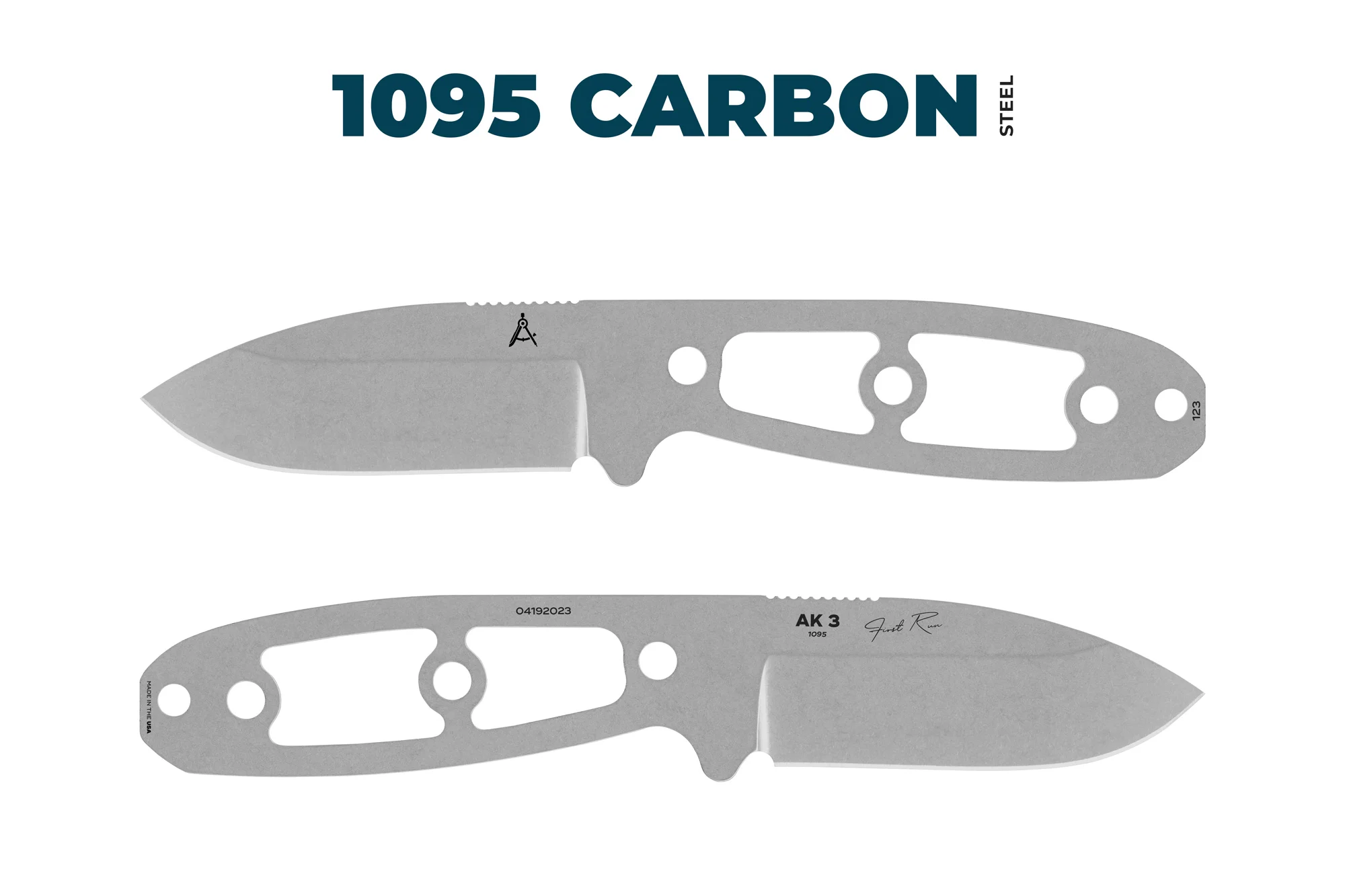 Architect® AK 3 Blade Only - 1095 Steel - High Saber Grind - Clear Cerakote Coating