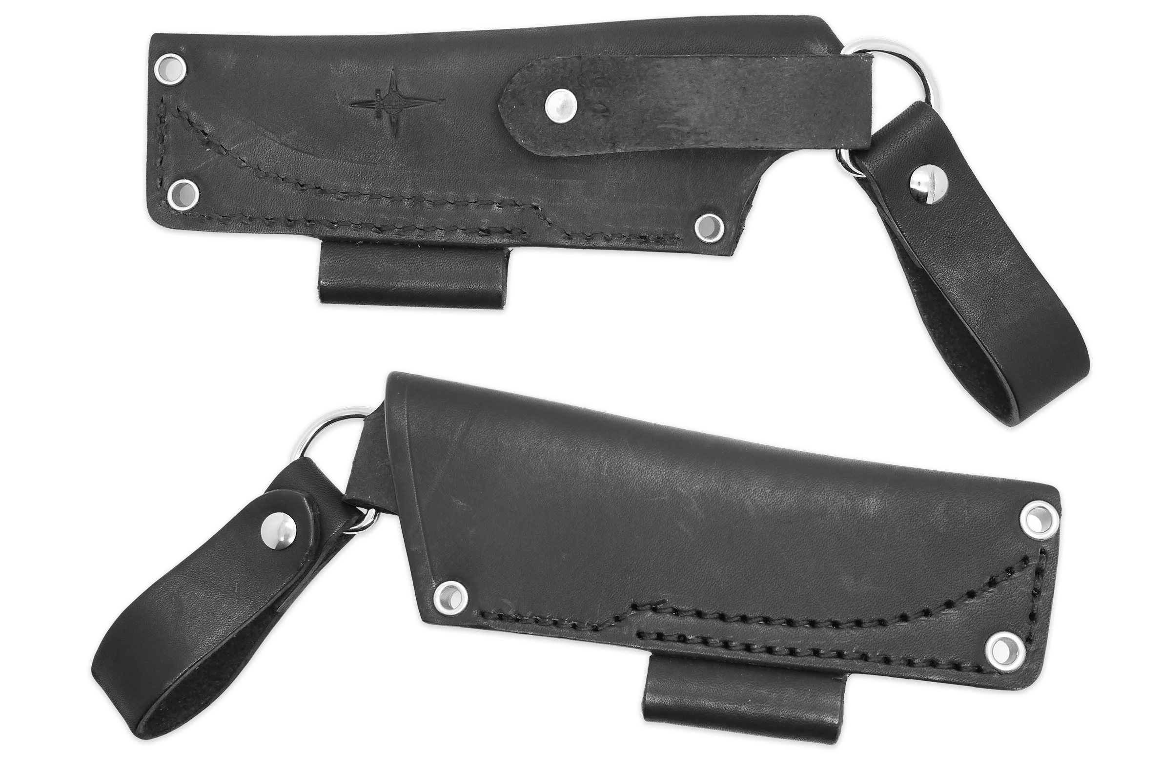 "EX" Leather DANGLER Sheath for AK 3 & AK 3.5, Black, RH, Firesteel Loop