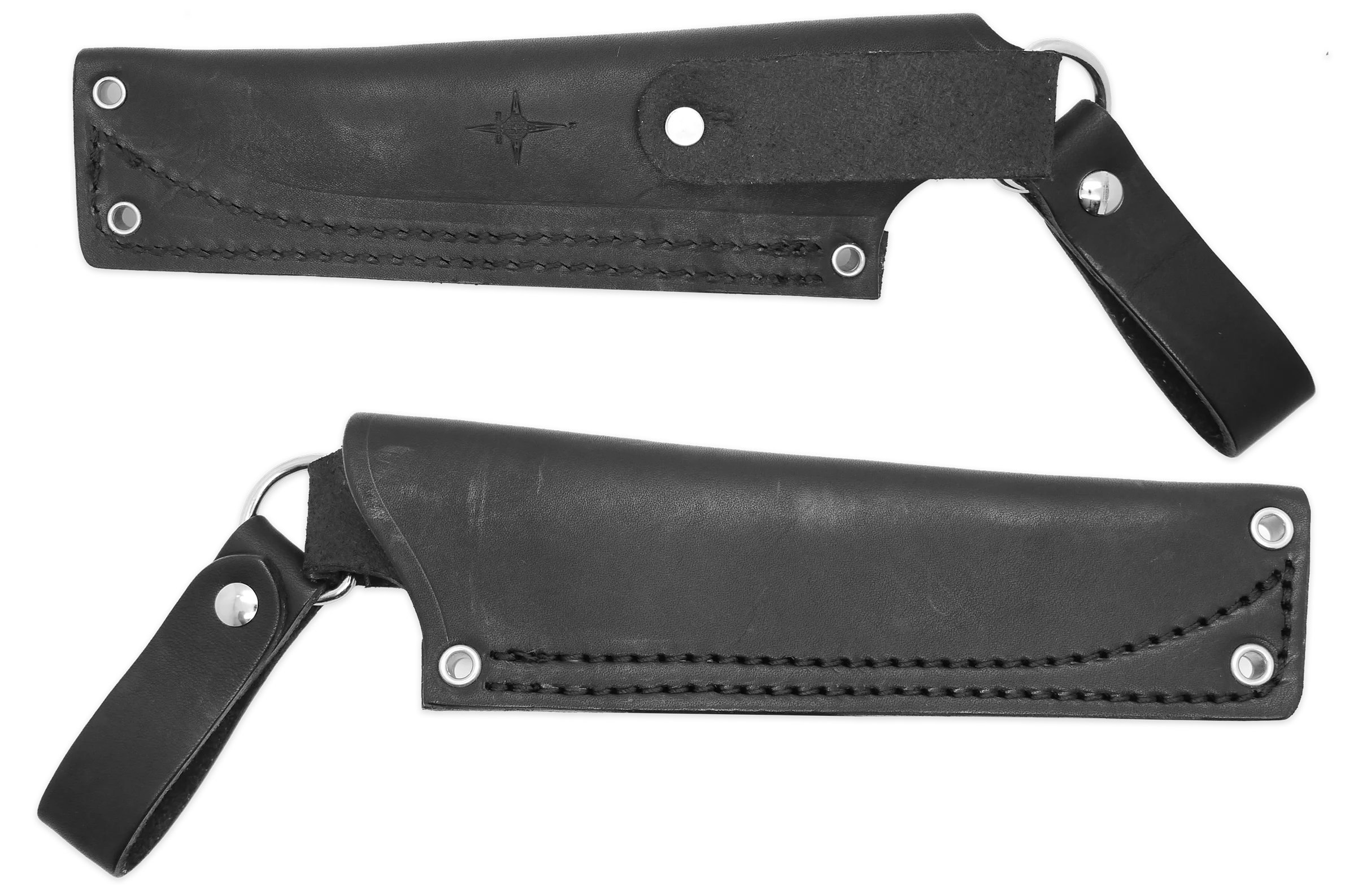 "K" Leather DANGLER Sheath for AK 4.5, Black, RH, WITHOUT Firesteel Loop