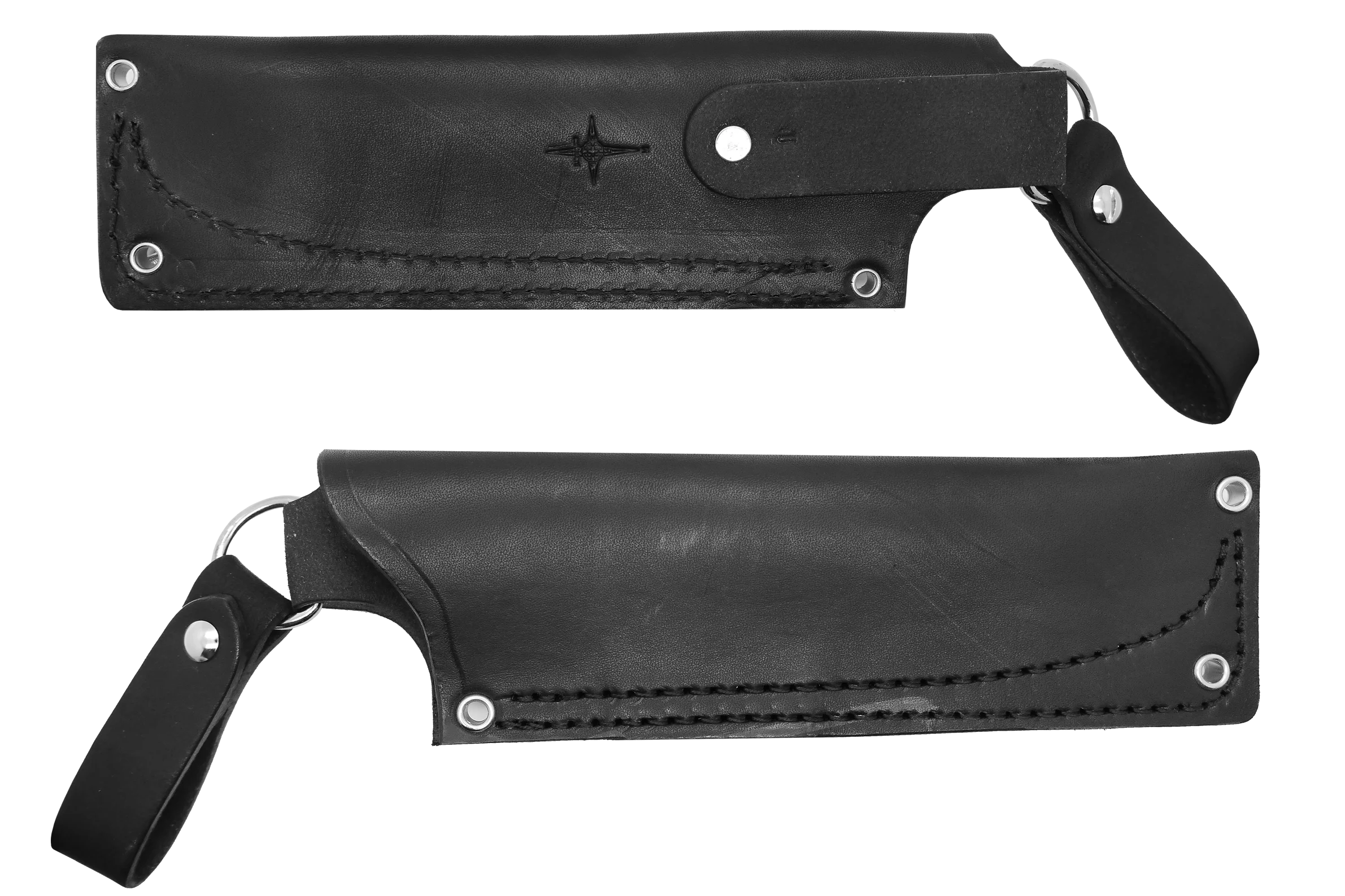 "U" Leather DANGLER Sheath for AK 5.5, Black, RH, WITHOUT Firesteel Loop