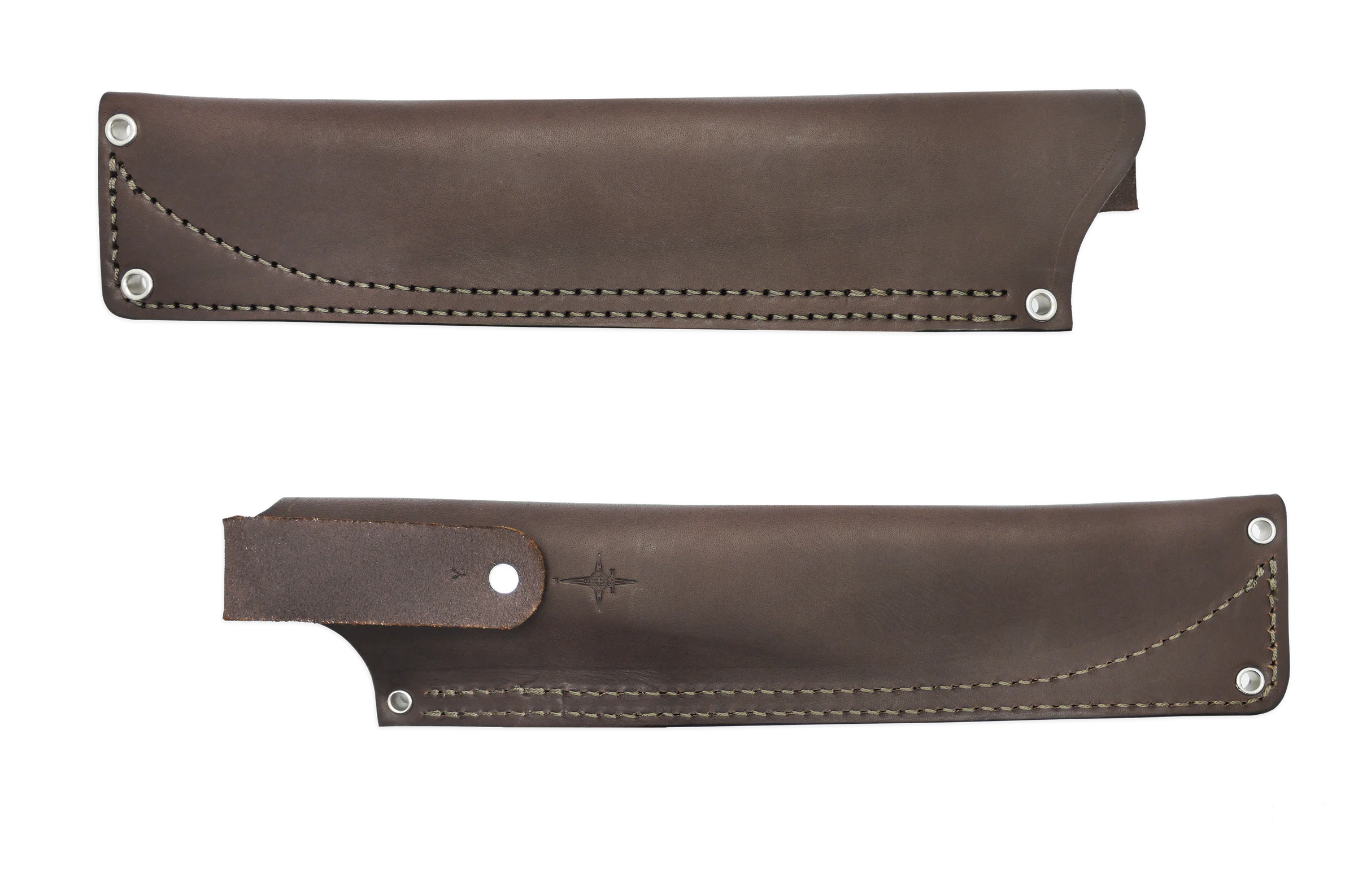 "Y" Leather HIP Sheath for AK 8, Brown, LH, WITHOUT Firesteel Loop